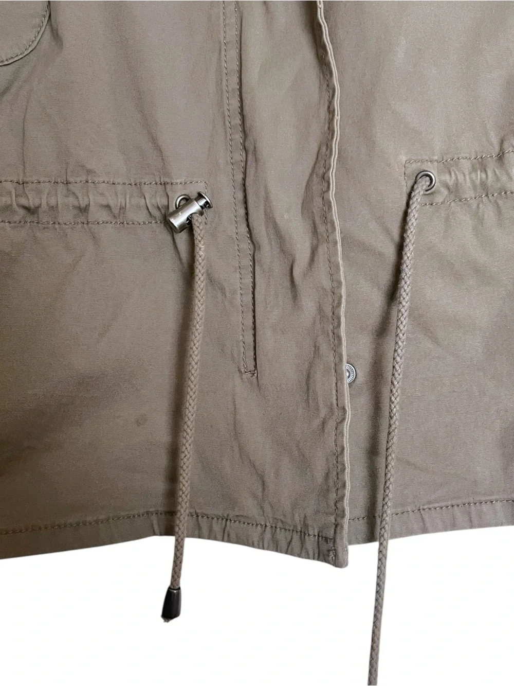 Lane Bryant Cinch Waist Anorak Olive Green Hooded Zip Jacket Size 24 - Picture 5 of 5